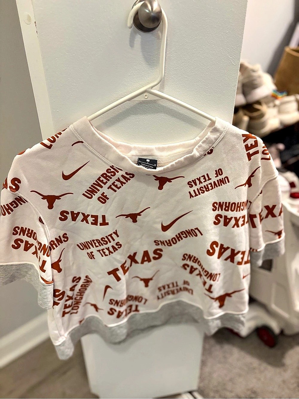 Nike University of Texas Longhorns All-Over Print Short Sleeve Sweatshirt